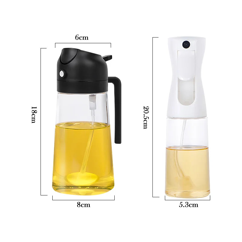 2-in-1 Glass Oil Sprayer & Dispenser for Cooking and BBQ