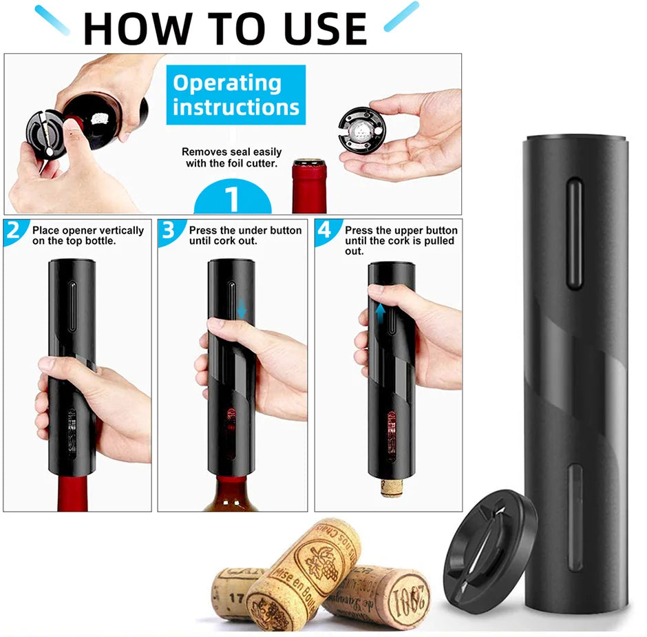 Electric Wine Opener Gift Set Automatic Corks\er For Kitchen Bar Party